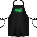 Neon Sign Happy St Patricks Day Cotton Apron 100% Organic Black