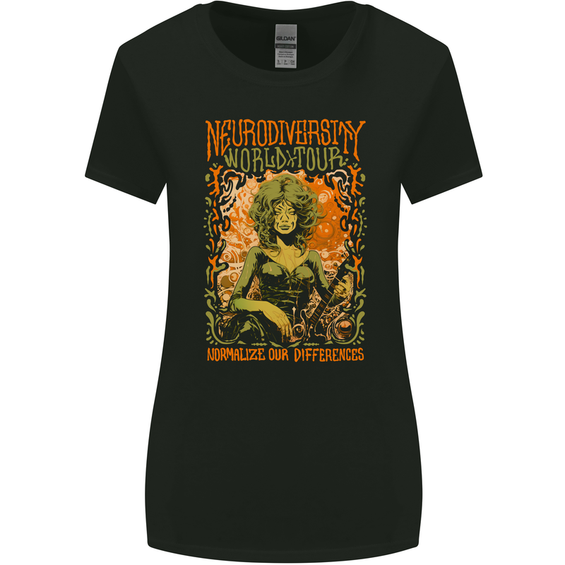 Neurodiversity Brain Function Mental Health Womens Wider Cut T-Shirt Black