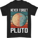 Never Forget Pluto Funny Space Planet Mens T-Shirt 100% Cotton Black