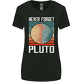 Never Forget Pluto Funny Space Planet Womens Wider Cut T-Shirt Black