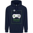 Never Forget Retro Games Console Gamer Gaming Mens 80% Cotton Hoodie Navy Blue