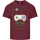 Never Forget Retro Games Console Gamer Gaming Mens Cotton T-Shirt Tee Top Maroon