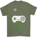 Never Forget Retro Games Console Gamer Gaming Mens T-Shirt 100% Cotton Military Green