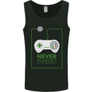 Never Forget Retro Games Console Gamer Gaming Mens Vest Tank Top Black