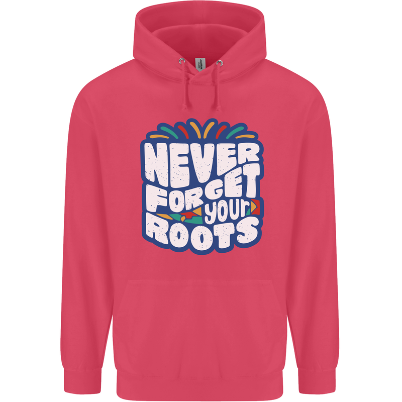 Never Forget Your Roots Africa Juneteenth Childrens Kids Hoodie Heliconia