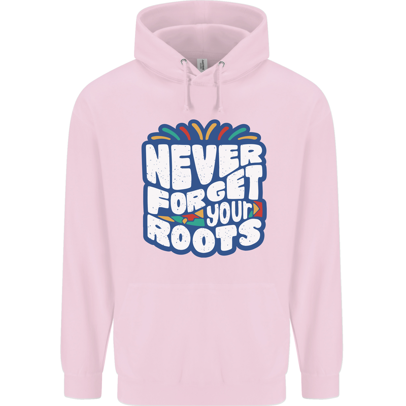 Never Forget Your Roots Africa Juneteenth Childrens Kids Hoodie Light Pink