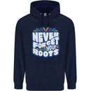 Never Forget Your Roots Africa Juneteenth Childrens Kids Hoodie Navy Blue