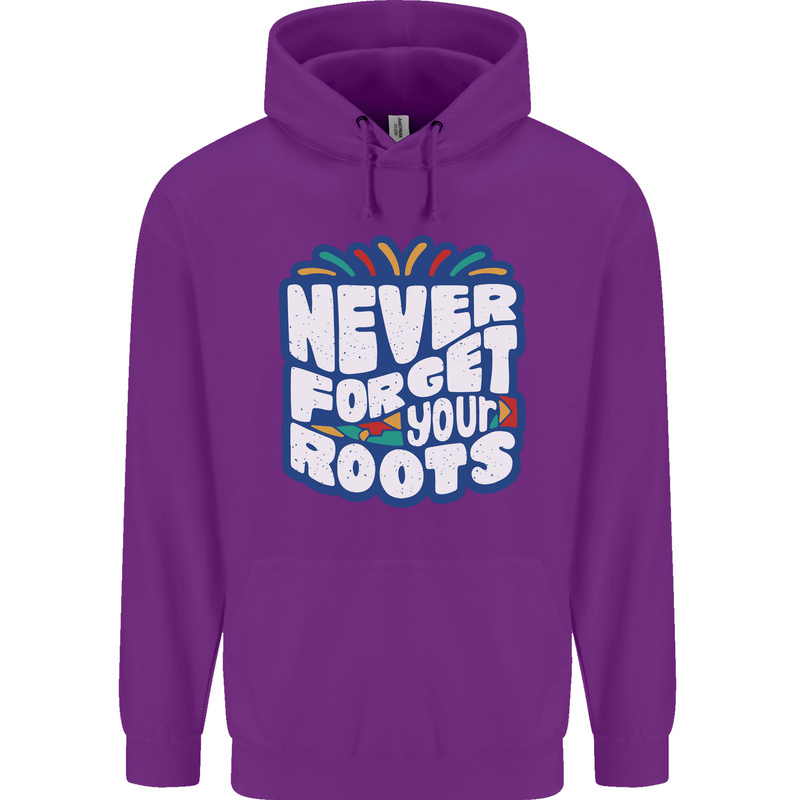 Never Forget Your Roots Africa Juneteenth Childrens Kids Hoodie Purple