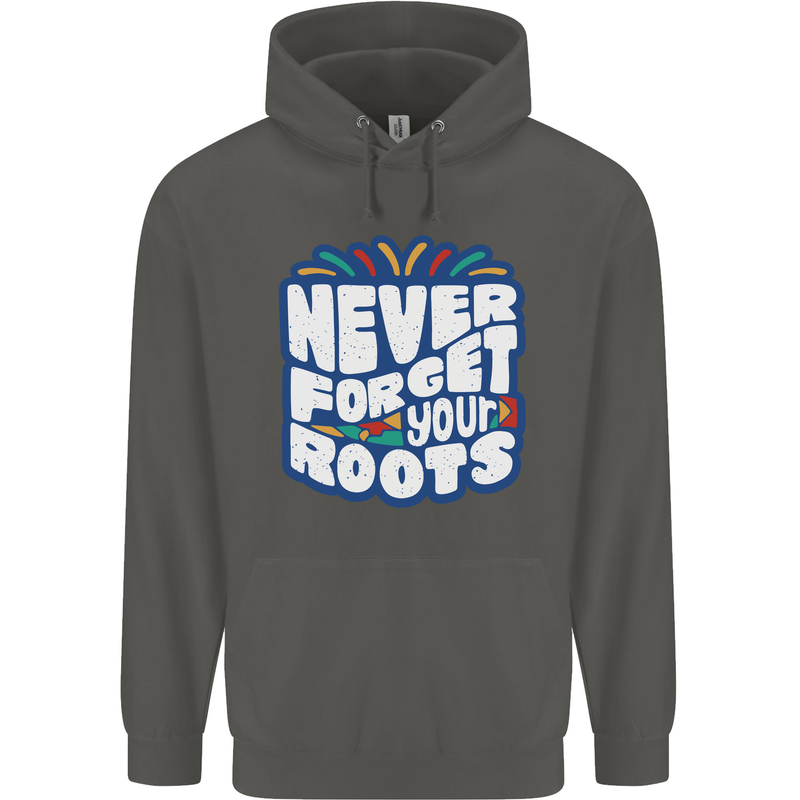 Never Forget Your Roots Africa Juneteenth Childrens Kids Hoodie Storm Grey