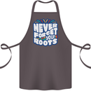 Never Forget Your Roots Africa Juneteenth Cotton Apron 100% Organic Dark Grey