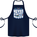 Never Forget Your Roots Africa Juneteenth Cotton Apron 100% Organic Navy Blue