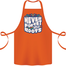 Never Forget Your Roots Africa Juneteenth Cotton Apron 100% Organic Orange