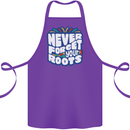 Never Forget Your Roots Africa Juneteenth Cotton Apron 100% Organic Purple