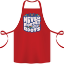 Never Forget Your Roots Africa Juneteenth Cotton Apron 100% Organic Red