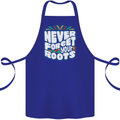 Never Forget Your Roots Africa Juneteenth Cotton Apron 100% Organic Royal Blue