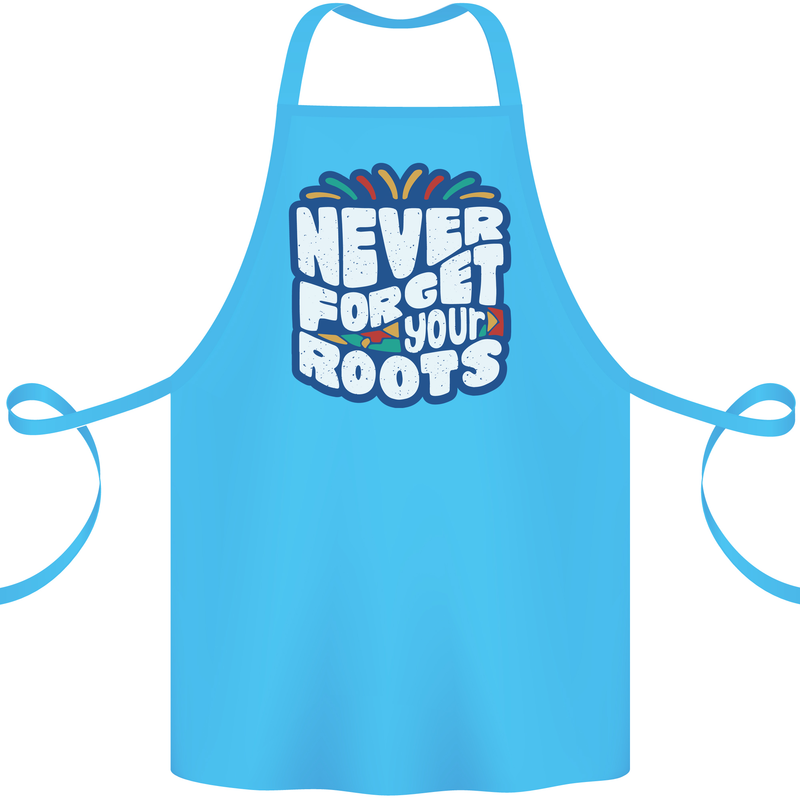 Never Forget Your Roots Africa Juneteenth Cotton Apron 100% Organic Turquoise