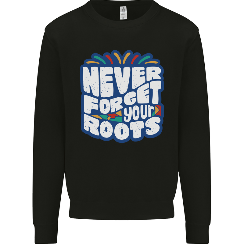 Never Forget Your Roots Africa Juneteenth Kids Sweatshirt Jumper Black