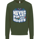 Never Forget Your Roots Africa Juneteenth Kids Sweatshirt Jumper Forest Green
