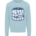 Never Forget Your Roots Africa Juneteenth Kids Sweatshirt Jumper Light Blue