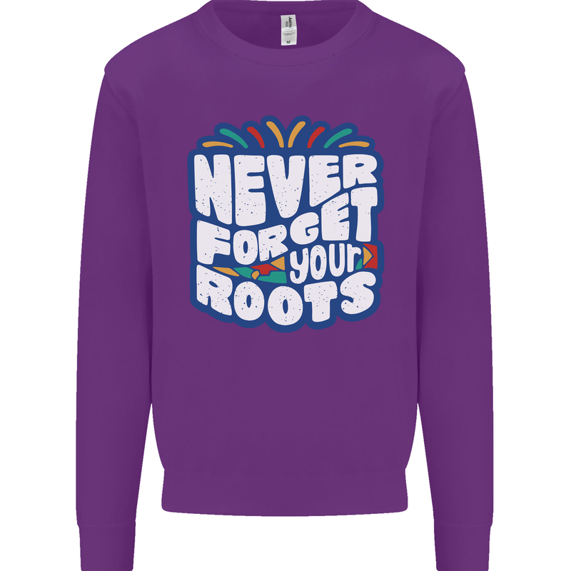 Never Forget Your Roots Africa Juneteenth Kids Sweatshirt Jumper Purple