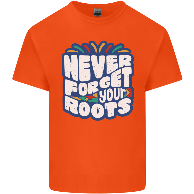 Never Forget Your Roots Africa Juneteenth Kids T-Shirt Childrens Orange