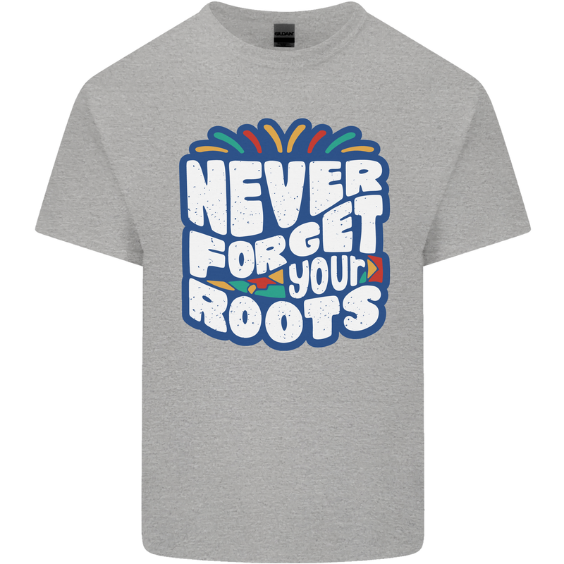 Never Forget Your Roots Africa Juneteenth Kids T-Shirt Childrens Sports Grey