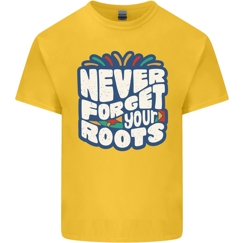 Never Forget Your Roots Africa Juneteenth Kids T-Shirt Childrens Yellow