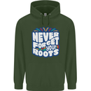 Never Forget Your Roots Africa Juneteenth Mens 80% Cotton Hoodie Forest Green