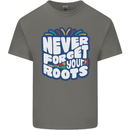 Never Forget Your Roots Africa Juneteenth Mens Cotton T-Shirt Tee Top Charcoal