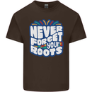 Never Forget Your Roots Africa Juneteenth Mens Cotton T-Shirt Tee Top Dark Chocolate