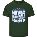Never Forget Your Roots Africa Juneteenth Mens Cotton T-Shirt Tee Top Forest Green