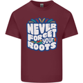 Never Forget Your Roots Africa Juneteenth Mens Cotton T-Shirt Tee Top Maroon