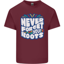 Never Forget Your Roots Africa Juneteenth Mens Cotton T-Shirt Tee Top Maroon