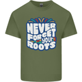 Never Forget Your Roots Africa Juneteenth Mens Cotton T-Shirt Tee Top Military Green