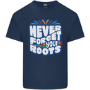 Never Forget Your Roots Africa Juneteenth Mens Cotton T-Shirt Tee Top Navy Blue