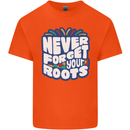 Never Forget Your Roots Africa Juneteenth Mens Cotton T-Shirt Tee Top Orange
