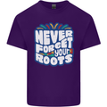 Never Forget Your Roots Africa Juneteenth Mens Cotton T-Shirt Tee Top Purple