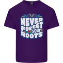Never Forget Your Roots Africa Juneteenth Mens Cotton T-Shirt Tee Top Purple