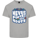 Never Forget Your Roots Africa Juneteenth Mens Cotton T-Shirt Tee Top Sports Grey