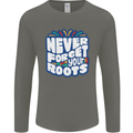 Never Forget Your Roots Africa Juneteenth Mens Long Sleeve T-Shirt Charcoal