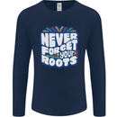 Never Forget Your Roots Africa Juneteenth Mens Long Sleeve T-Shirt Navy Blue