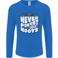 Never Forget Your Roots Africa Juneteenth Mens Long Sleeve T-Shirt Royal Blue