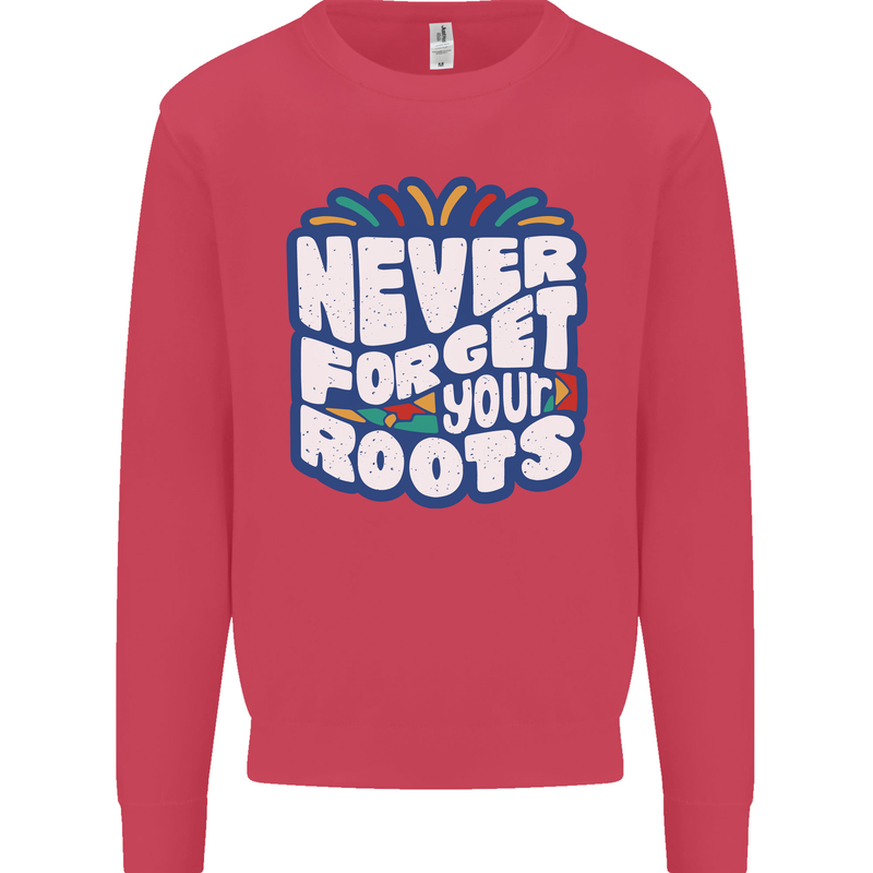Never Forget Your Roots Africa Juneteenth Mens Sweatshirt Jumper Heliconia