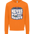 Never Forget Your Roots Africa Juneteenth Mens Sweatshirt Jumper Orange