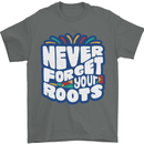 Never Forget Your Roots Africa Juneteenth Mens T-Shirt 100% Cotton Charcoal