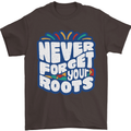 Never Forget Your Roots Africa Juneteenth Mens T-Shirt 100% Cotton Dark Chocolate