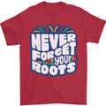 Never Forget Your Roots Africa Juneteenth Mens T-Shirt 100% Cotton Red