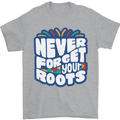 Never Forget Your Roots Africa Juneteenth Mens T-Shirt 100% Cotton Sports Grey