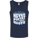 Never Forget Your Roots Africa Juneteenth Mens Vest Tank Top Navy Blue