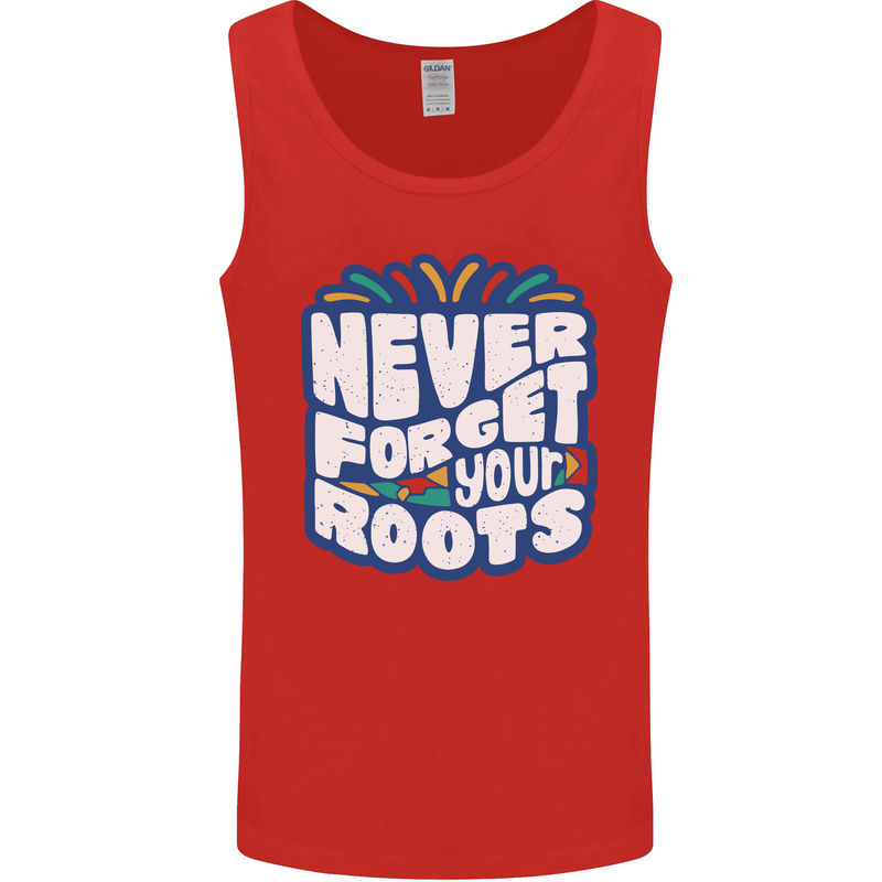 Never Forget Your Roots Africa Juneteenth Mens Vest Tank Top Red
